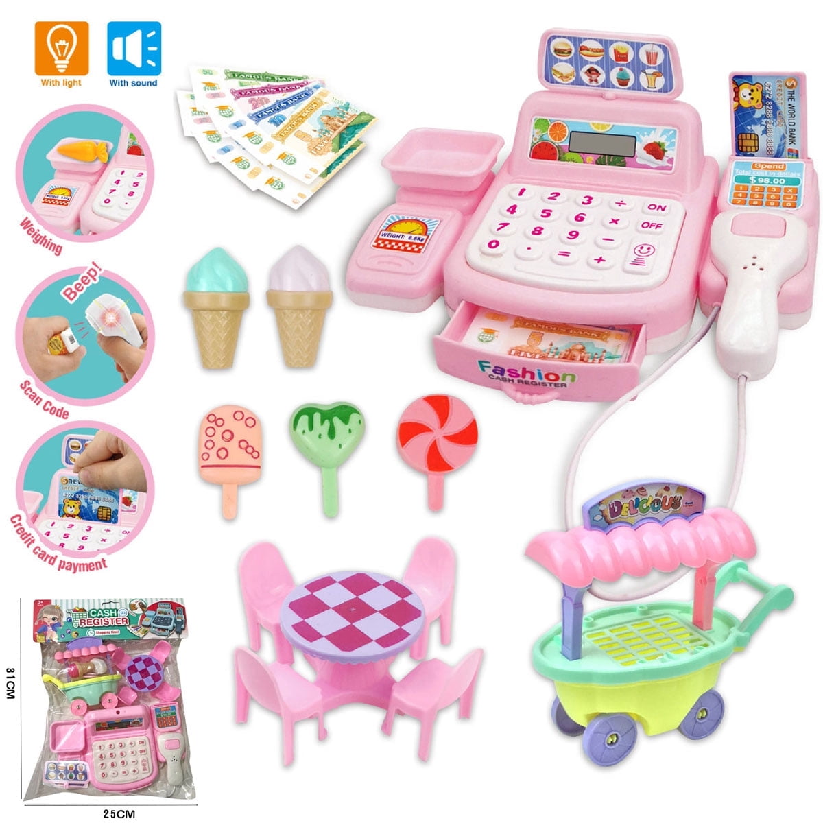 Supermarket Play Set with Cash Register and Shopping Cart - 47