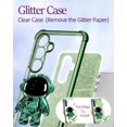 thumbnail image 4 of for Samsung Galaxy A25 5G Phone Case Women Girls Cute Astronaut Glitter Sparkly Girly Cover with 6D Astronaut Hidden Stand Kickstand Design Sparkle Bling Cases for Samsung A25 5G 6.5'' Green, 4 of 11