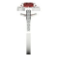 thumbnail image 3 of 1.86ct round cut red natural garnet 18k white gold halo Bridal Wedding Engagement Promise Anniversary Ring for Women size 10.5, 3 of 7