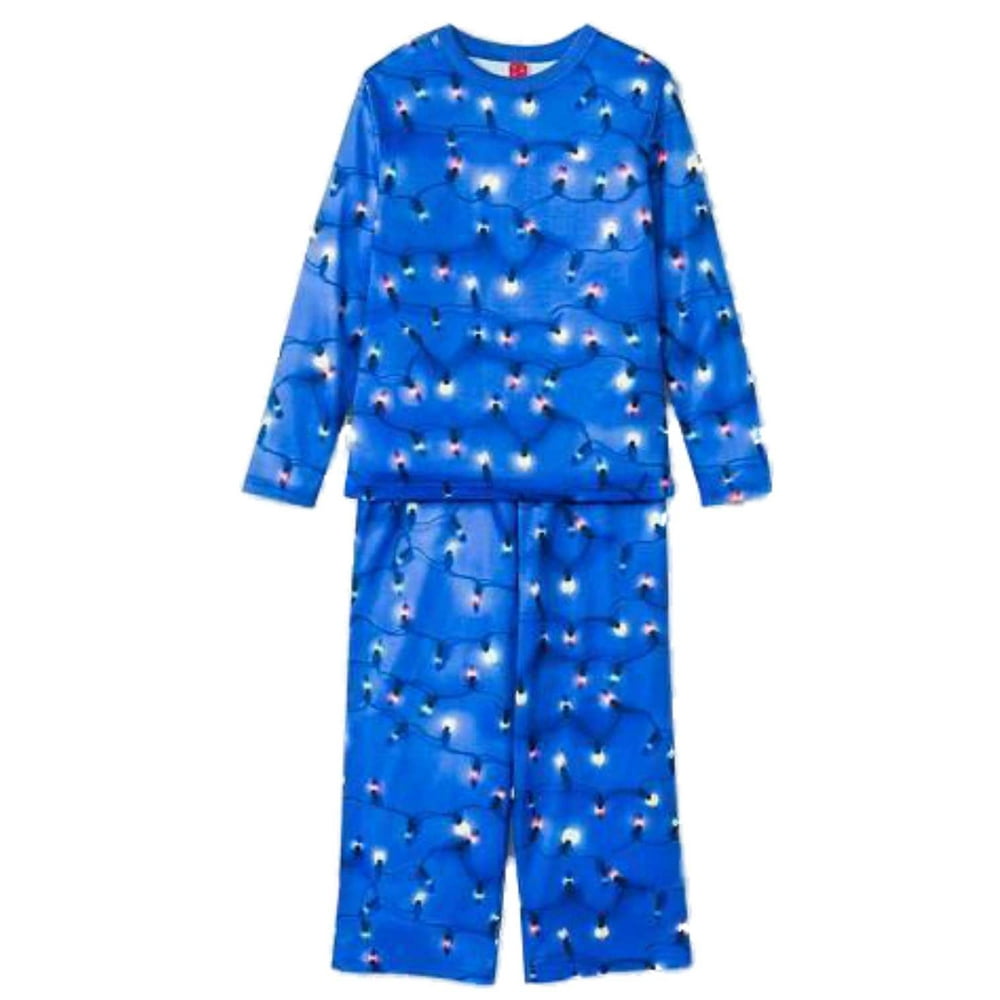 Target Womens Blue Christmas Lights Pajamas Holiday Sleep Set