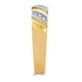 thumbnail image 3 of Wellingsale Men's Solid 14k Two 2 Tone White and Yellow Gold Polished CZ Cubic Zirconia Wedding Band - Size 10.5, 3 of 5