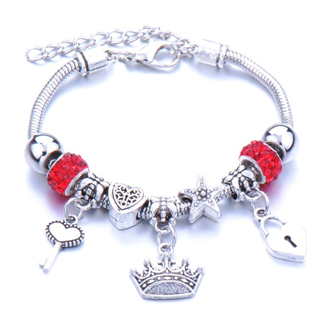 Hot Sale Pulsera De Diamantes Ajustable Pandora Mariposa Glaseado De Gran Agujero Con Cuentas