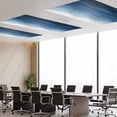 thumbnail image 5 of Fluorescent Light Covers 2 Pack 4x2 ft Ombre Blue White Wave Texture Ceiling Light Covers Abstract Stripes Light Filters for Classroom, Office & Home, Drop Ceiling Light Covers, 5 of 8