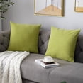 thumbnail image 2 of Large Chartreuse Green Pillow Covers 26x26 Inch Set of 2 Rustic Farmhouse Chenille Decorative Throw Pillow Covers Square Cushion Case for Home Sofa Couch Decoration, 2 of 7