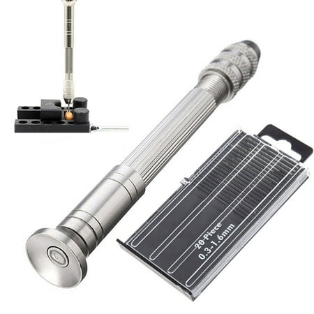 

0.3-3.2mm Small Hand Drill with 20Pcs Drill Bits for Model Hobby Diy Woodworking
