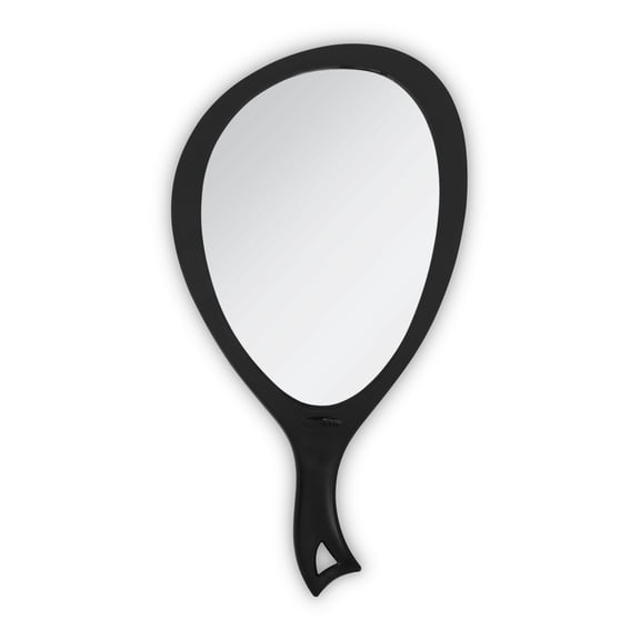 Zadro Large Teardrop Handheld Mirror Curved Ergonomic Handle to Hang