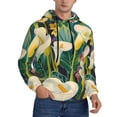 thumbnail image 2 of Naloa Tropical Floral Jungle Men's Casual Hooded Collar Drawstring Hoodies Pullover Sweatshirts Casual Long Sleeve Shirts-4X-Large, 2 of 7