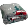 thumbnail image 6 of Serafina Home Christmas Holiday Throw Blanket: Velvelty Soft, Durable Fleece Accent for Bed or Couch (Country Rustic Red Truck with Tree on Gray, 50 x 60 inches), 6 of 10