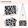 thumbnail image 7 of KUIFORTI Black Cow Pattern Crossbody Bags for Women Leather Durable Woman Shoulder Bag Handbags Functional Shoulder Bag Wallets with Chain Strap for Camping Parties, 7 of 7