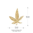 thumbnail image 4 of Ioka-14K Yellow Gold Marijuana Leaf Charm Pendant with 1.4mm Flat Open Wheat Chain Necklace - 22", 4 of 5