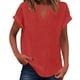 thumbnail image 1 of Camiseta sin mangas de verano para mujer, corte holgado, cuello en V plisado, sin mangas, bajo curvo, fluida, 1 of 5
