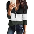 thumbnail image 2 of Womens Tshirts Long Sleeve Womens Tunic Tops Fall V Neck Daily Fashion Blouses Dressy Casual Army Green 2XL, 2 of 6