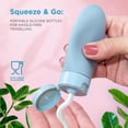 thumbnail image 4 of Lazer Refillable Travel Bottles for Toiletries | Silicone Leak-Proof Containers with Lids | 60ML Pack of 3 | Perfect for Shampoo, Conditioner, Lotion, Body Wash| Easy Squeeze & Refill Travel Set, 4 of 9