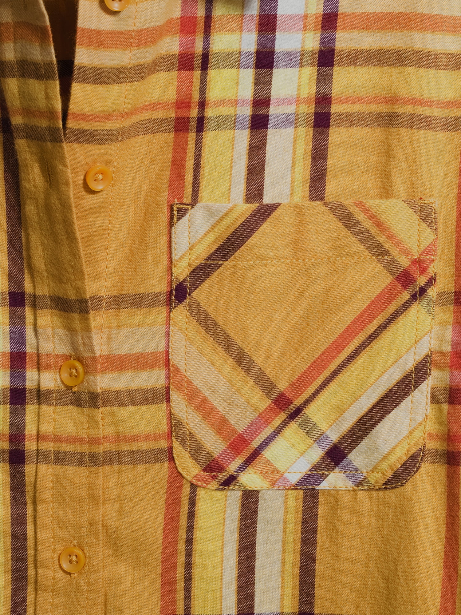 Time and Tru Women's Plaid Flannel Button Front Shirt