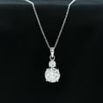 thumbnail image 3 of Rosec Jewels Certified Moissanite Pendant Necklace for Women, Two Stone Pendant (D-VS1 Grade), 18K White Gold, 3 of 8