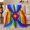 Rainbow Diamond, variant on Rainbow Geometric Diamond, Bold Abstract Style for Color Lovers, Bright Spectrum Stripe Motif and Pride Gift, Cozy Flannel Blanket for Bedroom and Dorm Room, Home Decor