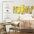 thumbnail image 5 of Elephant Stock Golden Birch Trees Wall Art - Horizontal Multi Panel Canvas - 5 Pieceliving Room Wall Decor - Photography Nature Multi Panel - Yellow And Green Decor - 94" x 48", 5 of 8