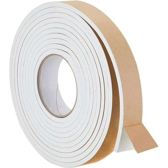 Foam 16.4Ft Self Adhesive Foam Strip 1.2"(W) x 6mm(T) Foam Insulation Tape Self Adhesive High Density Weather Strip Seal for Window Door Car Turck Air Conditioner White