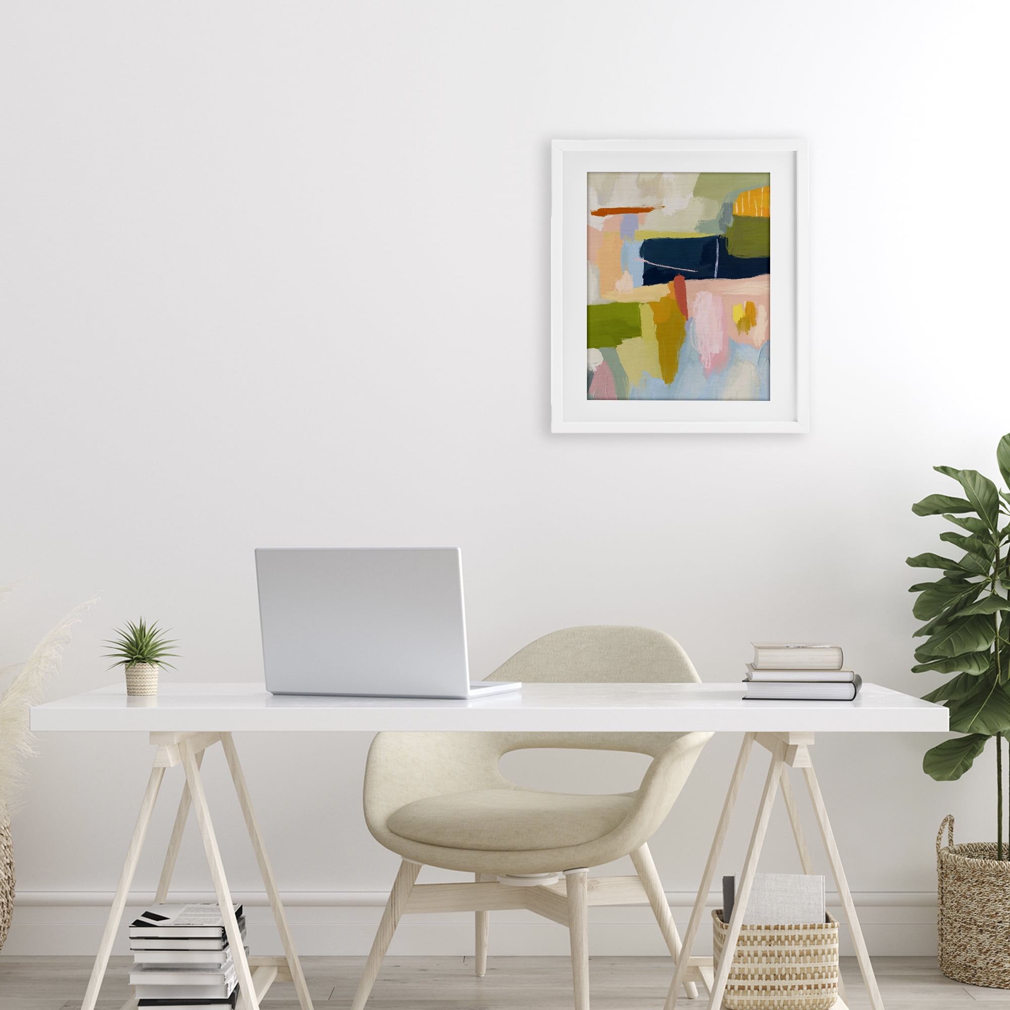 Stupell Industries Pastel Wonder Smattering White Framed Print Under Glass, design by Lisa Nohren