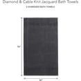 thumbnail image 4 of Texere 100% Organic Cotton Diamond Jacquard 700 GSM Luxury Bath Towel Sets - Ultra Soft and Absorbent Hotel and Spa Quality (Diamond, Black, 2 Bath Towels), 4 of 7