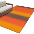 thumbnail image 2 of Color Striped Gradient Washable Area Rugs 2.7'x5', Modern Orange Yellow Brown Minimalist Low Pile Throw Living Room Rug Non-Slip Sturdy Edge Binding Carpet for Indoor Entryway Bedside Kitchen, 2 of 9
