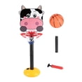 thumbnail image 1 of Bewildely Conjunto de baloncesto portátil ajustable para niños, resistente y duradero, montaje rápido de amplia aplicación Juguetes Educativos vaca lechera, 1 of 6