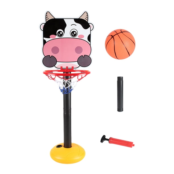 Tholdsy Regalos clásicos para niños Juego de baloncesto portátil ajustable, seguro y confiable, montaje rápido Juguetes Educativos vaca lechera
