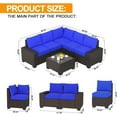 thumbnail image 7 of FOLDLIFE Outdoor Patio Furniture Sets,Rattan Furniture Set with Glass Table,Wicker Sectional Sofa Conversation Couch,for Lawn, Garden, Backyard, Blue, 7 of 7