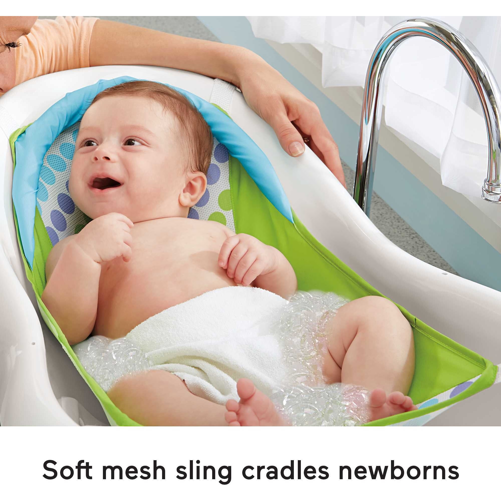 Fisher-Price 4-in-1 Sling ‘n Seat Tub Baby to Toddler Bath with 2 Toys, Green, Unisex