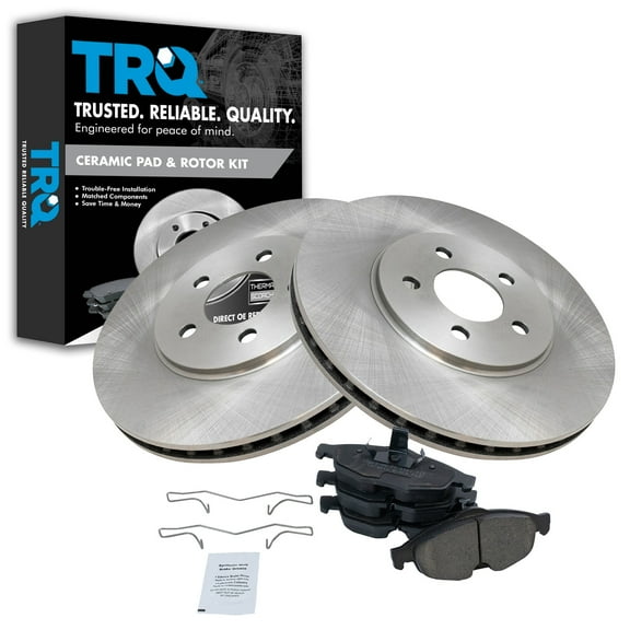 TRQ Front Brake Pad & Rotor Kit Brake Pads Brake Rotor Ceramic Fits Select 2001-2006 Chrysler Sebring 2001-2005 Dodge Stratus