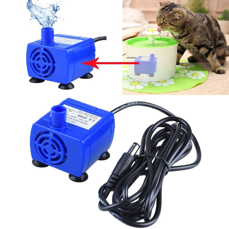 DL-AMZ-0037 GHT Replacement Pump For Pet Flower Fountain 1.6L/2.5L with 5Ft USB Cable Cord Cat Dog Water Fountain Dispenser Pump with Intelligent Auto Power Off & The LED Light Red Caution Black 