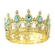 thumbnail image 1 of Toppers de pastel en mini corona Uxcell, tiara de aleación de reina y princesa con cristal para decoración de pastel de cumpleaños, dorado/azul horneado, 1 of 6