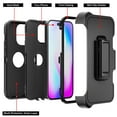 thumbnail image 6 of Xhy iPhone 14 Pro Case with Belt Clip Holster and Privacy Screen Protector Military Grade Heavy Duty 3 in 1 Shockproof Armor Rugged Durable Detachable for iPhone 14 Pro 6.1 inch 2022 Phone - Black, 6 of 10