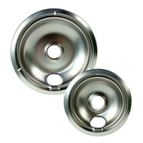 Mainstays R102C2 Universal Chrome Plated Drip Bowls, Set of 2. 1 Small and 1 Large