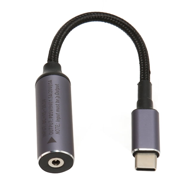 Cable De Alimentación De CC A Tipo C, Salida De Cable De Carga PD De aleación De Aluminio 5 V 9 V 20 V CC Entrada Hembra De 3,0 Mm X 1,1 Mm A Macho Tipo C Compacto Para Estudio