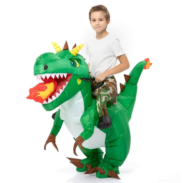 Inflatable Dinosaur Costume for Kids Riding T Rex Air Blow up Costume