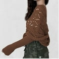 thumbnail image 5 of Women's Scarf with Sleeves,1 Pcs Knitted Cable Wrap,Scarf with Sleeves Crochet Pattern with Sleeves,Sweater Scarf with Sleeves for Women,Hollow Sweater Scarf Wrap, Dark Brown, 5 of 7