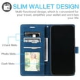 thumbnail image 3 of Allytech Slim Wallet Case for iPhone 15 Pro Max, [3 Card Slots] [Cash Pocket] Premium PU Leather Kickstand Magnetic Clasp Shockproof Full Body Protective RFID Blocking Flip Case - Blue, 3 of 9
