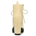 thumbnail image 3 of Unique Bargains Women's Round Toe Block High Heel Lace Up Platform Boots, 3 of 6
