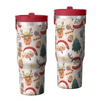 Christmas 30oz Handheld Travel Tumbler with Handle – Double Wall Stainless Steel Insulated Cup, Flip Straw Lid, Leak-Proof & BPA-Free for Hot and Cold Drinks – Durable Coffee & Juice Mug Black