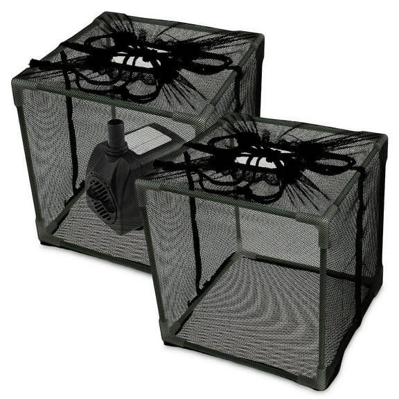 2 PCS Pond Pump Filter Bag,10 Inch Pond Filter Box with Drawstring,Anti-Clogging Pump Barrier Bag Pump Mesh Bag for Outdoor Water Ponds Filters Pond Biological Filters