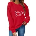 thumbnail image 5 of Generic Womens Cute Valentines Outfits Long Sleeve Love Heart Graphic Sweatshirts Pullover Valentine's Crewneck Sweatshirt, 5 of 5