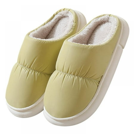 

Unisex Men s and Women s Warm Cotton Slippers Plush Winter Home Indoor Warm Thick Soled Waterproof House Slippers with Anti Slip Sole