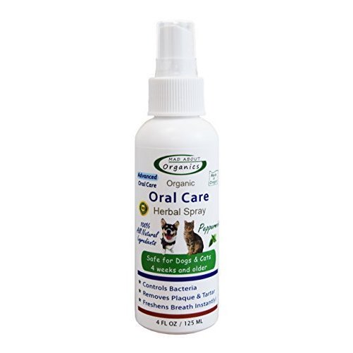 Mad About Organics All Natural Dog Cat Plaque Remover Oral Care Herbal Spray 4oz