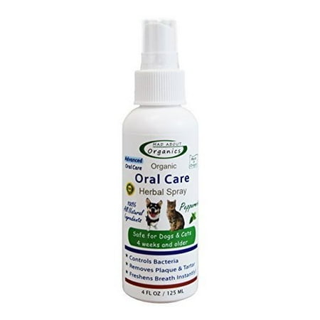 - Mad About Organics All Natural Dog Cat Plaque Remover Oral Care Herbal Spray 4oz
