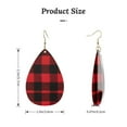 thumbnail image 2 of Red And Black Plaid Acrylic Dangle Teardrop Earrings For Women Lady, 2 of 7