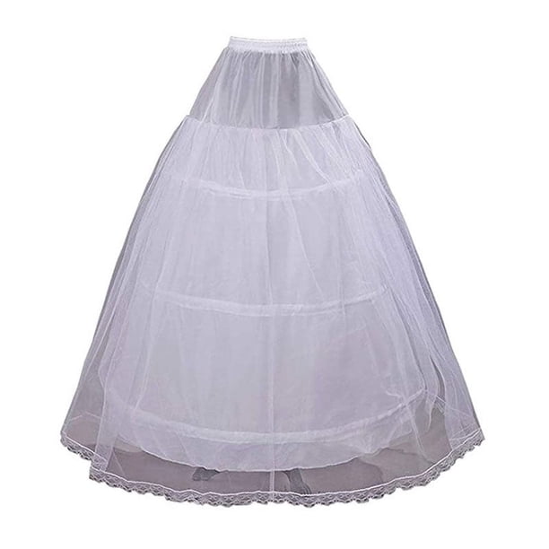 Vestido de novia, falda con tirantes, dobladillo grande, tres hilos de acero, encaje, malla dura, forro de falda con mechones, cintura elástica