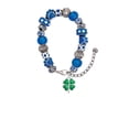thumbnail image 2 of Delight Jewelry Silvertone Translucent Green Lucky Four Leaf Clover Blue Paw Print Bead Bracelet, 7"+2", 2 of 4