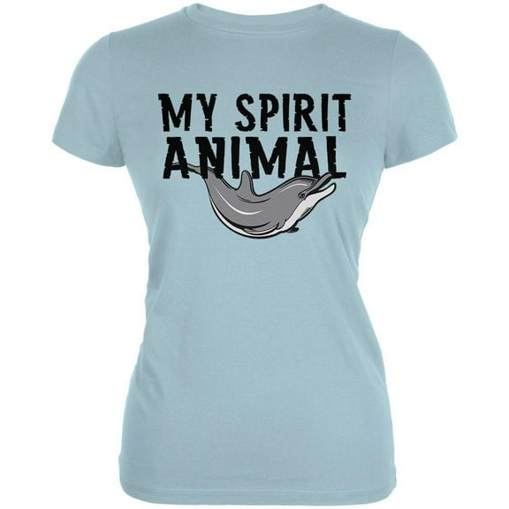 My Spirit Animal Dolphin Light Aqua Juniors Soft T-Shirt - Small
