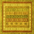 thumbnail image 1 of Ahgly Company Machine Washable Indoor Square Abstract Yellow Modern Area Rugs, 7' Square, 1 of 4